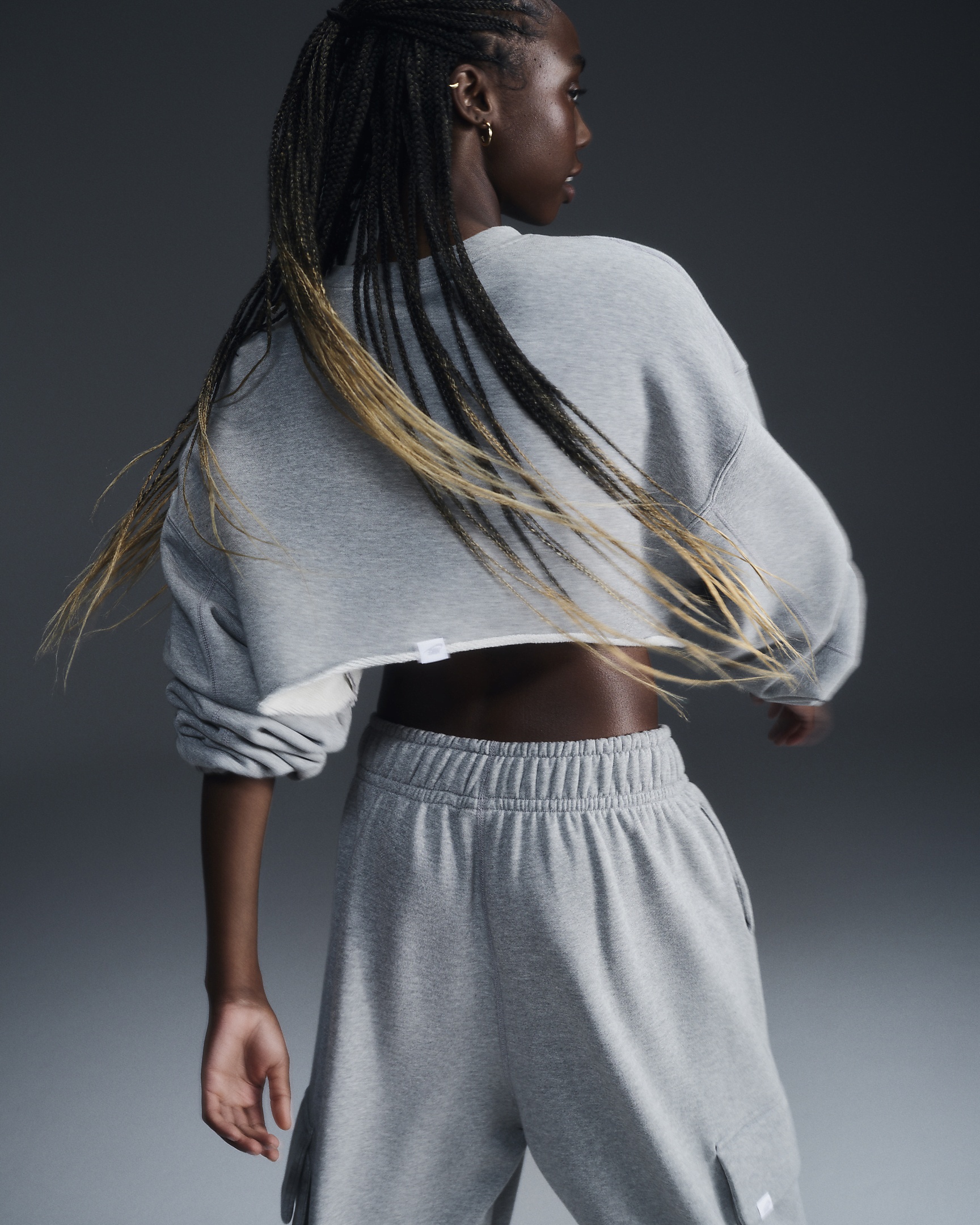 ★★Nike★★ Sportswear Oversized French Terry Shrug W Dark Nike Sportswear French Terry Black Oversized Shrug