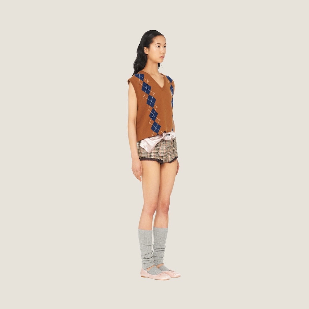 Plaid shorts with embroidered logo - 4