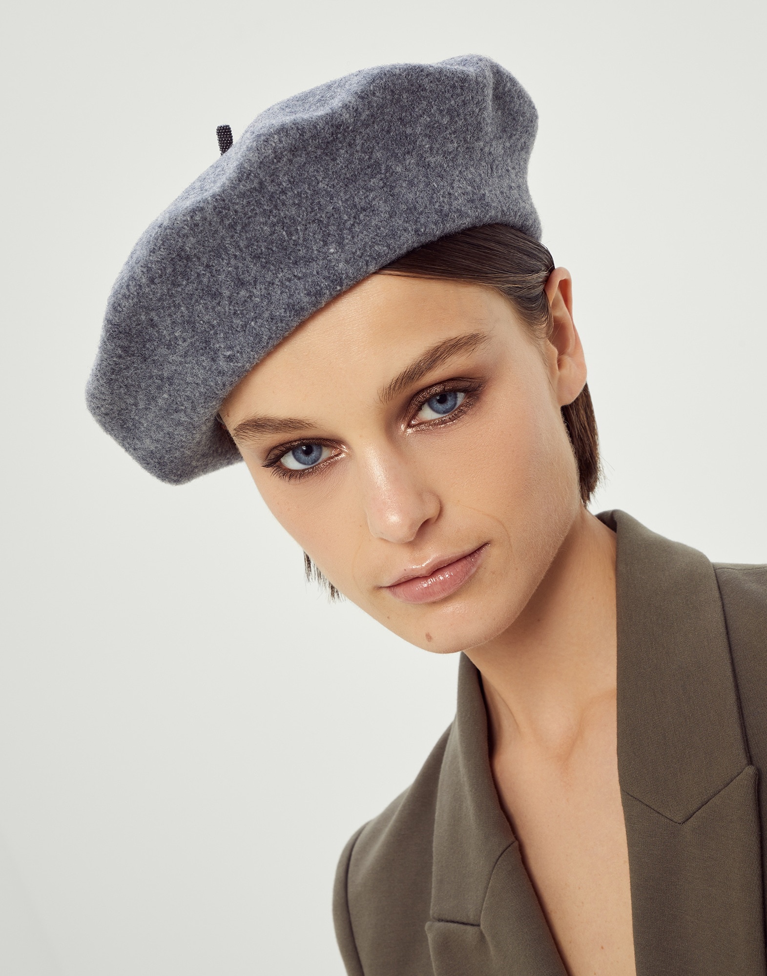 Wool beret with Precious detail - 3