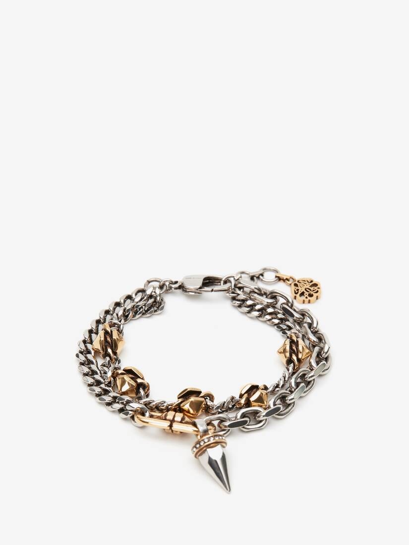Women's Punk Stud Bracelet in Antique Silver - 1