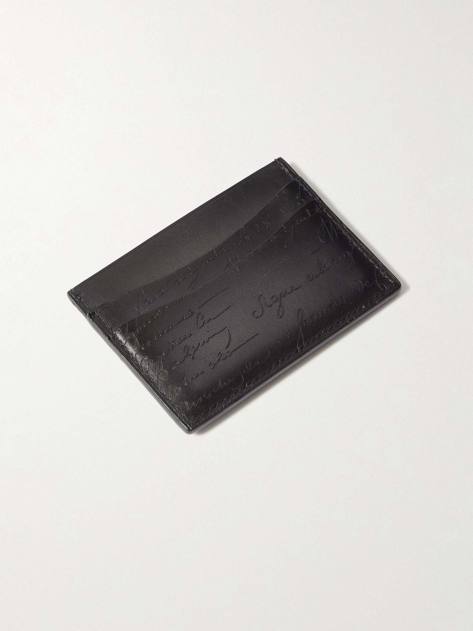 Bambou Scritto Venezia Leather Cardholder Black - 2