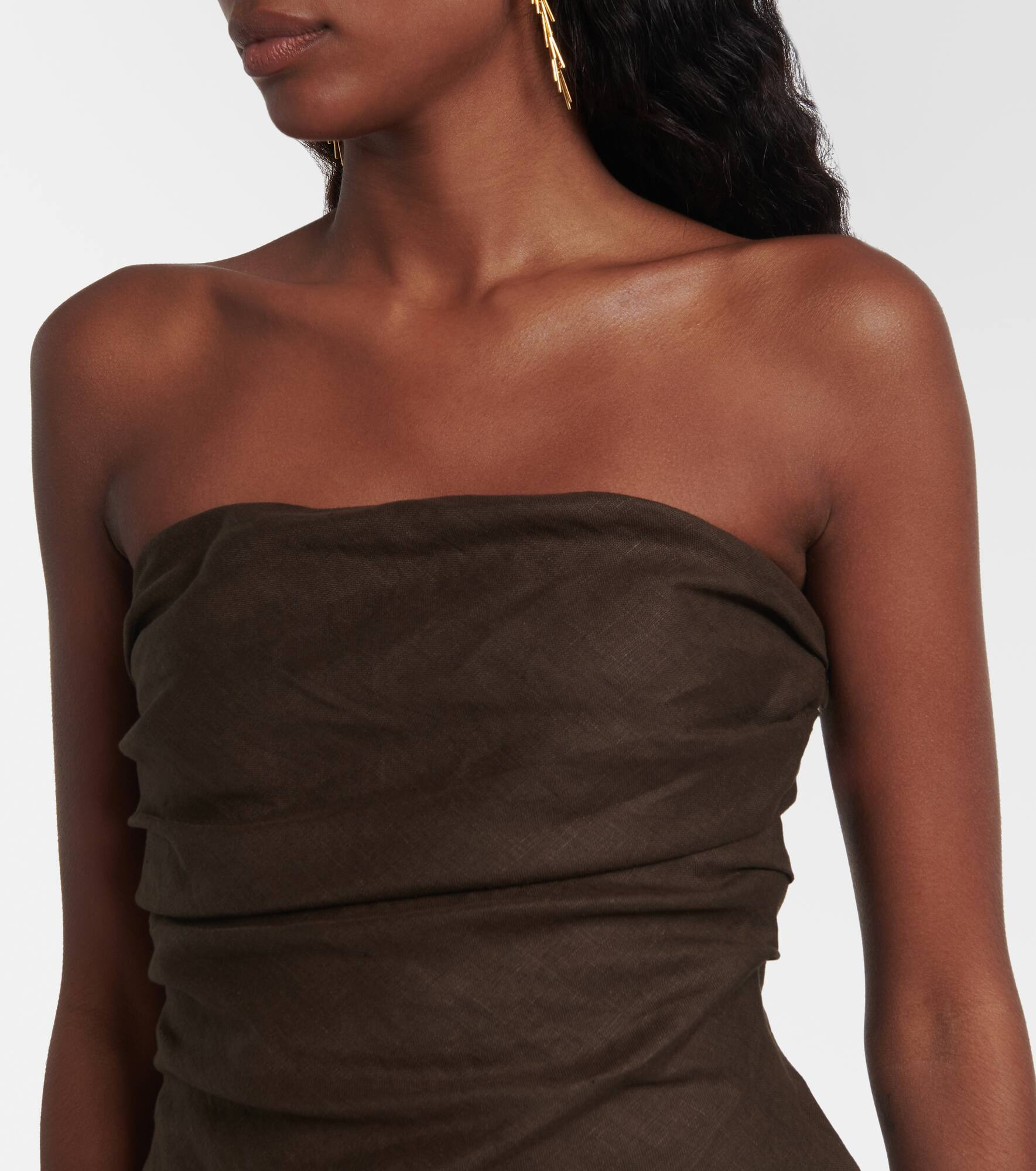Hedy draped linen maxi dress - 4