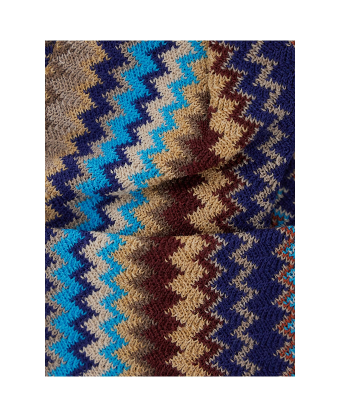 Multicolor Beanie With Zigzag Motif In Wool Blend Man - 3