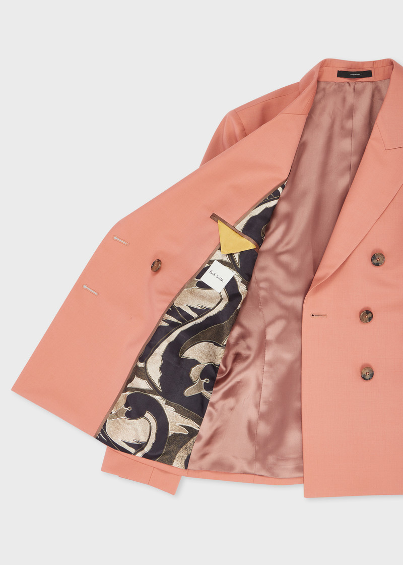 Women's Peach Mohair-Blend Double Breasted Suit 4