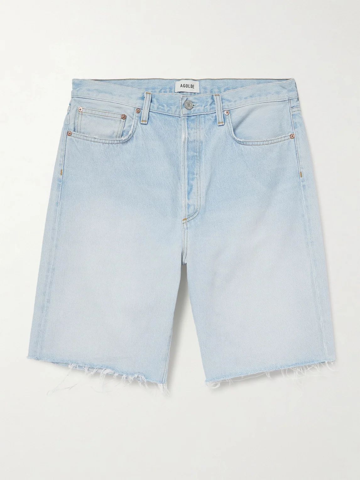 Anson Straight-Leg Frayed Denim Shorts - 1
