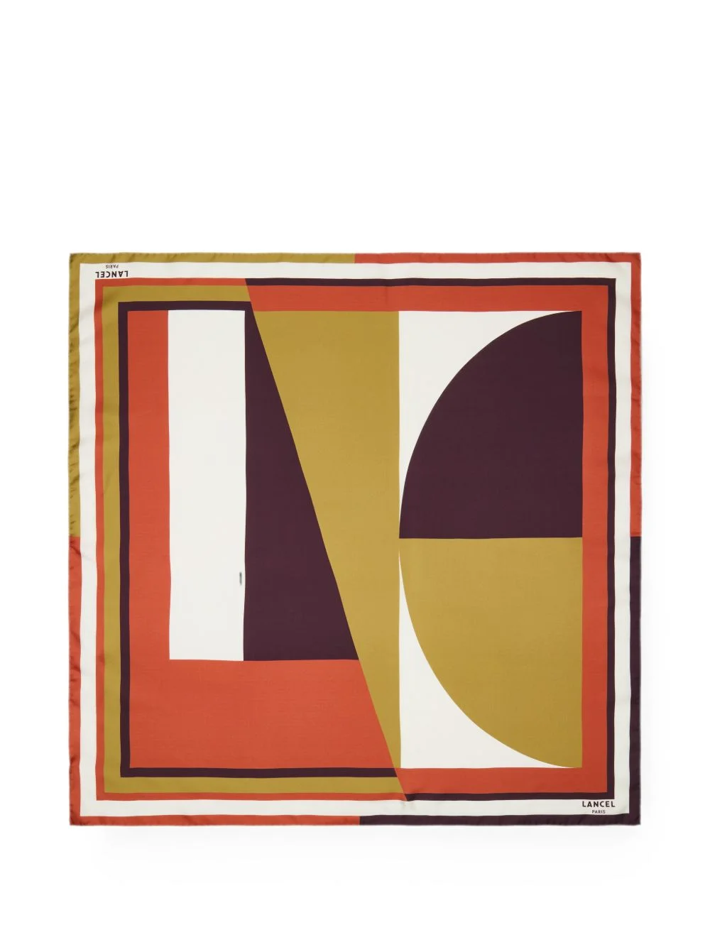 geometric-print silk scarf - 1