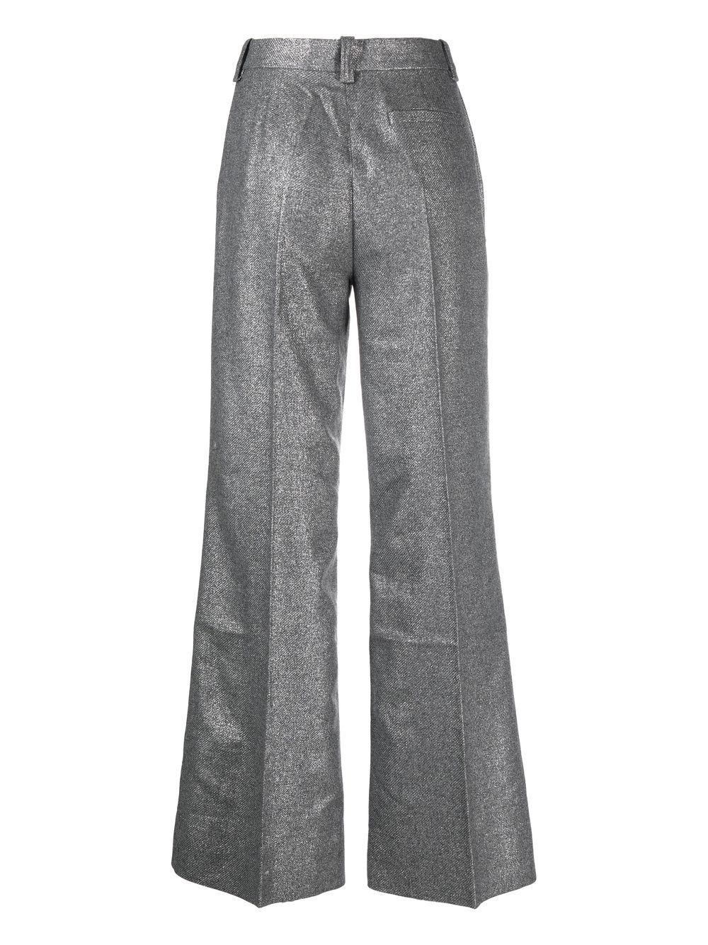 high-waisted glitter flared trousers - 2