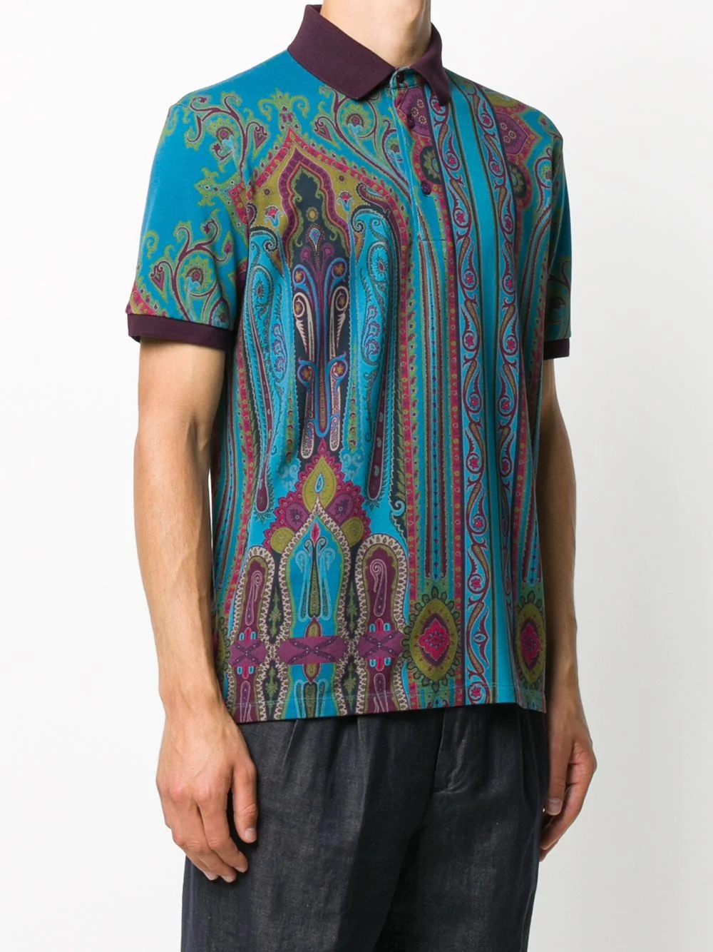 paisley print polo shirt - 3