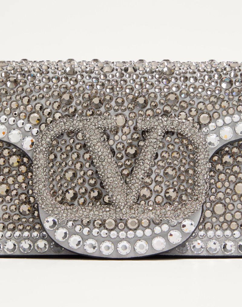 Valentino SMALL VALENTINO GARAVANI LOCÒ SHOULDER BAG WITH RHINESTONES outlook