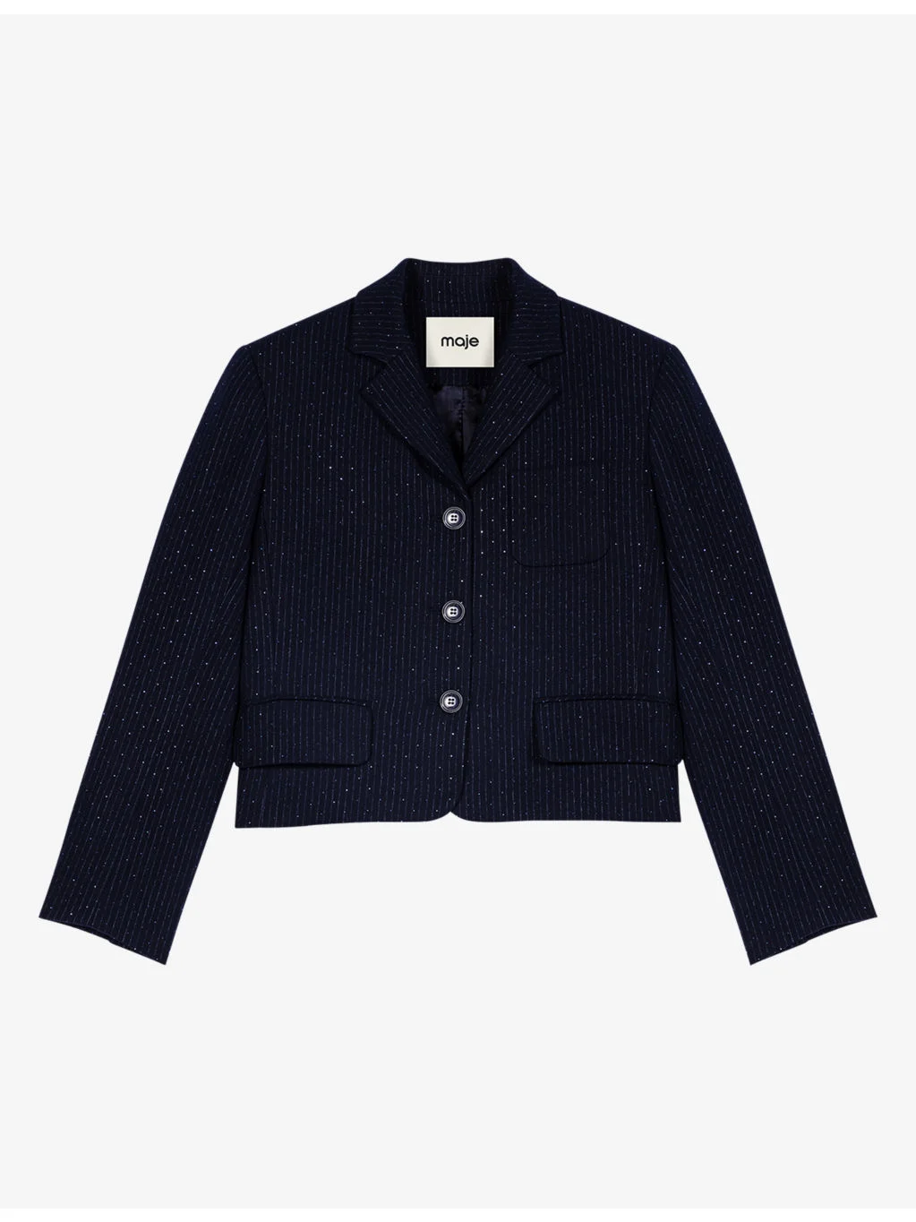Cropped Embellished Woven Jacket - 1