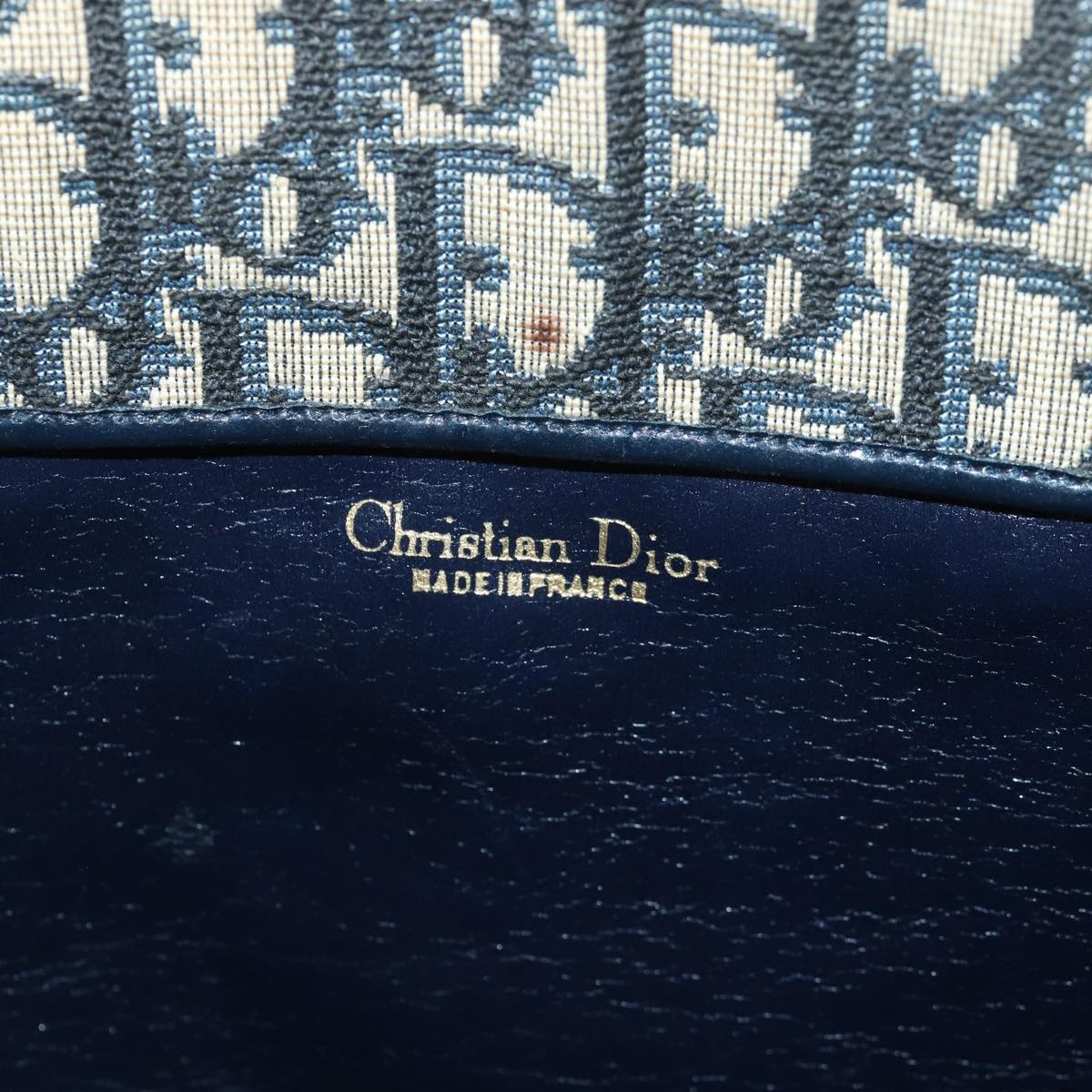 DIOR Trotter Canvas Hand Bag Canvas Navy - 15