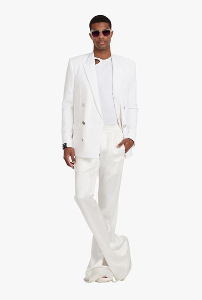 Balmain White crepe blazer outlook