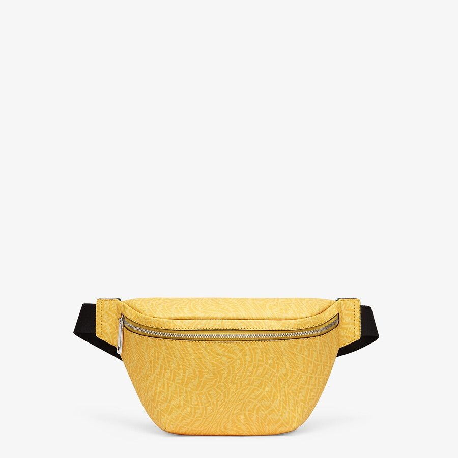 Yellow fabric belt bag - 1