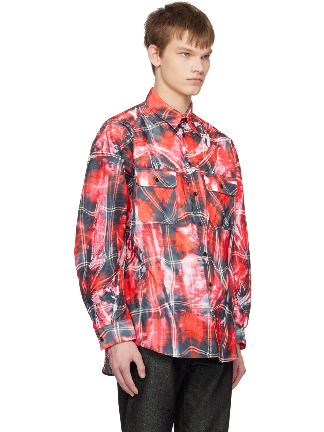 Red Mirage Checked Shirt - 2