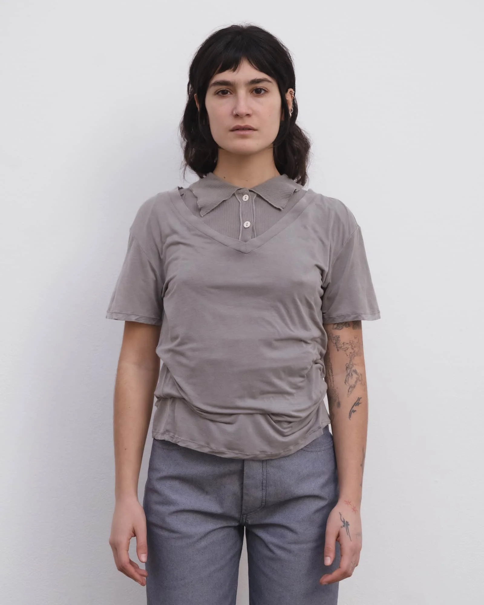 V Neck Tee Shirt - Bamboo Lyocell - 1