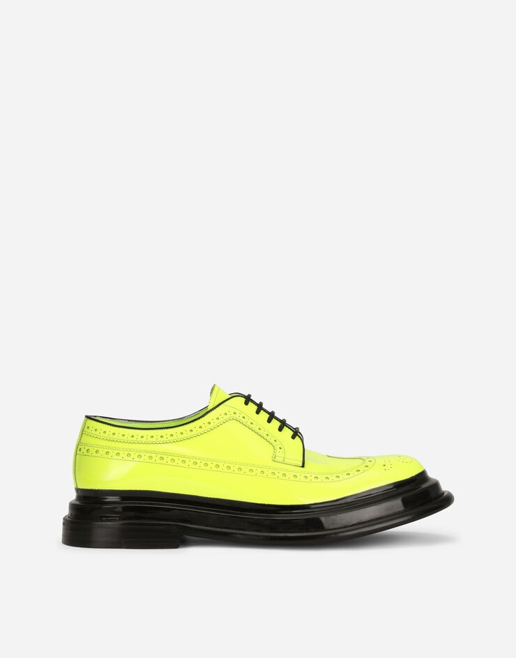 Neon patent leather Derby shoes - 1