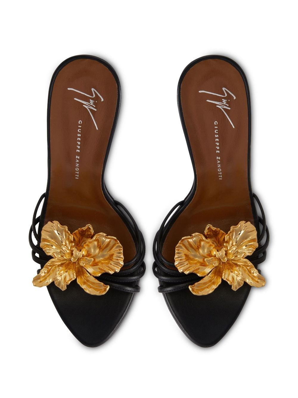 floral-appliqué mules - 4