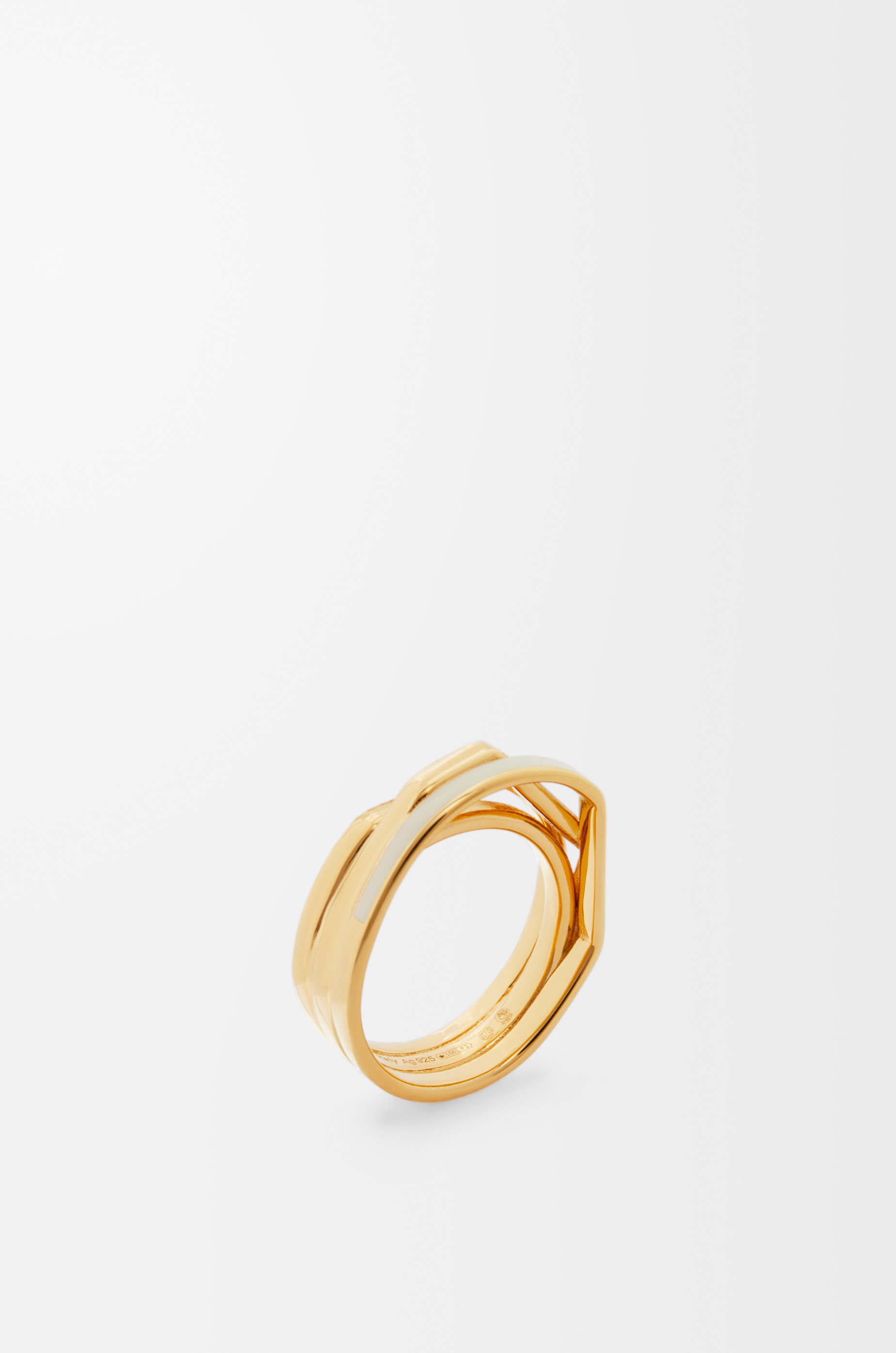 Stacked ring in sterling silver and enamel - 3