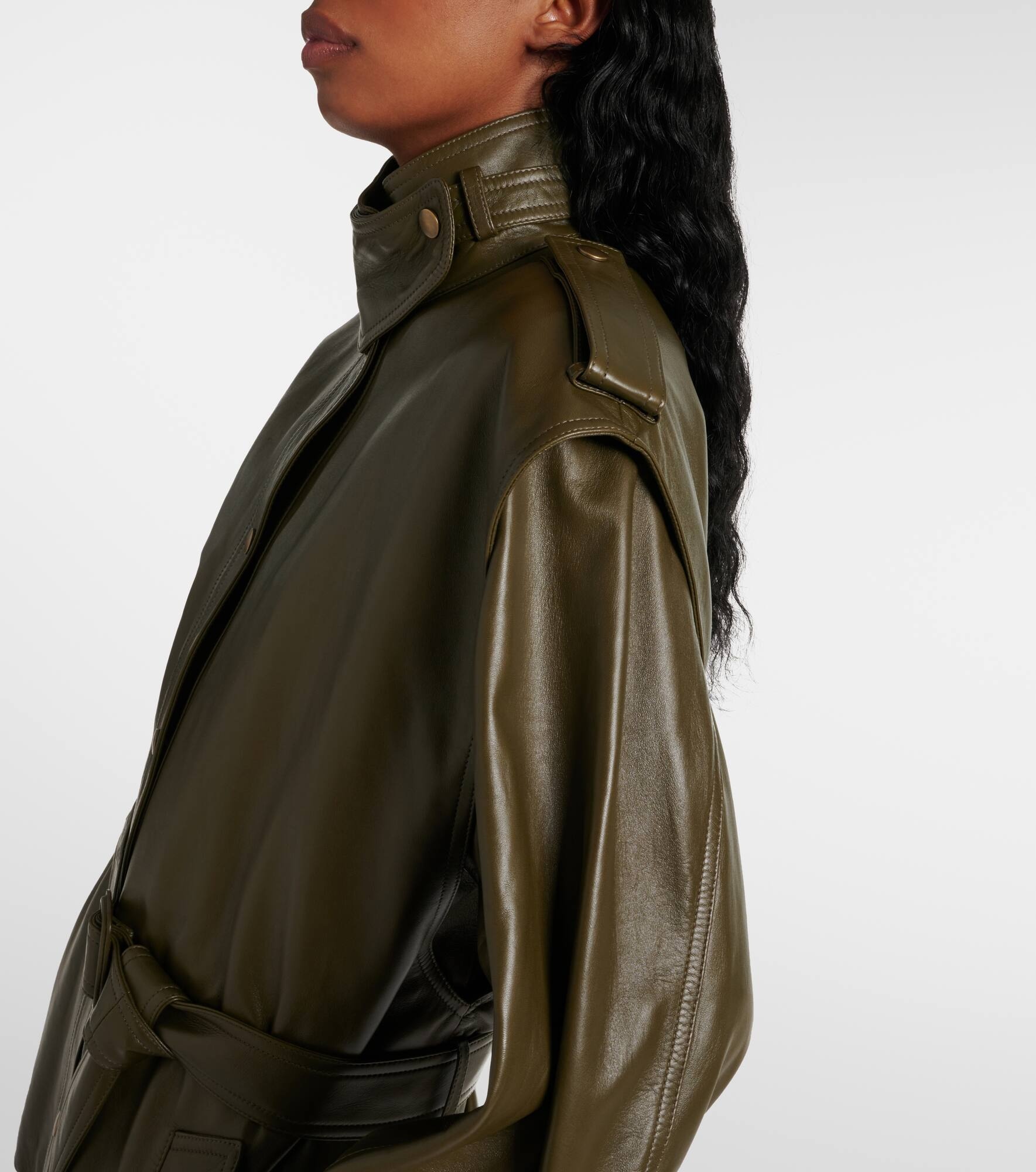 Oversized leather jacket - 5