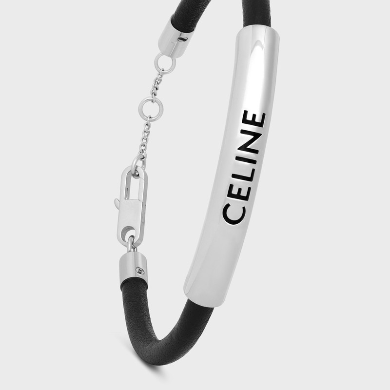 CELINE Plein Soleil Bracelet in Calfskin and Brass with Rhodium Finish outlook