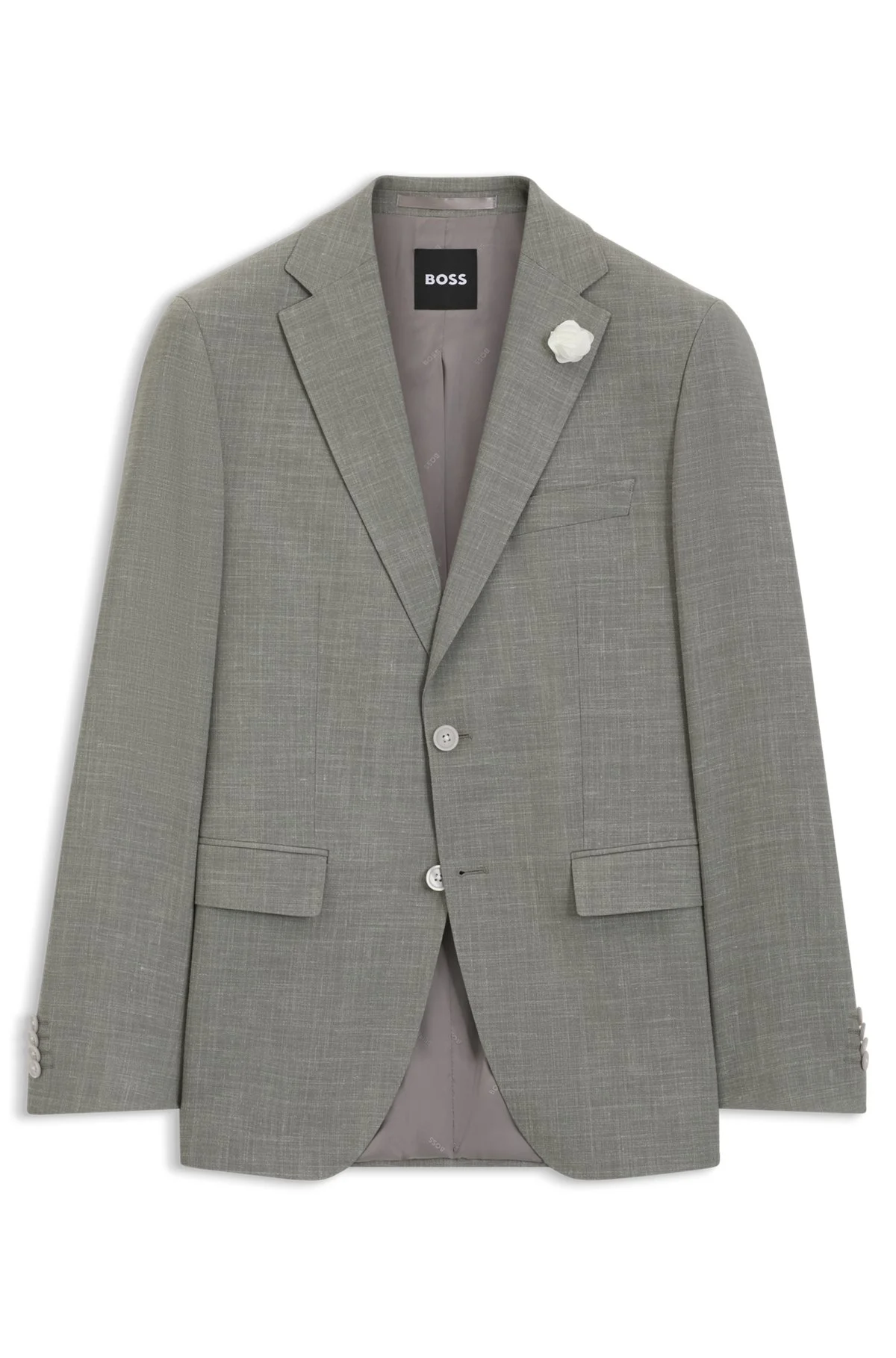 SLIM-FIT BLAZER IN MÉLANGE STRETCH FABRIC - 1