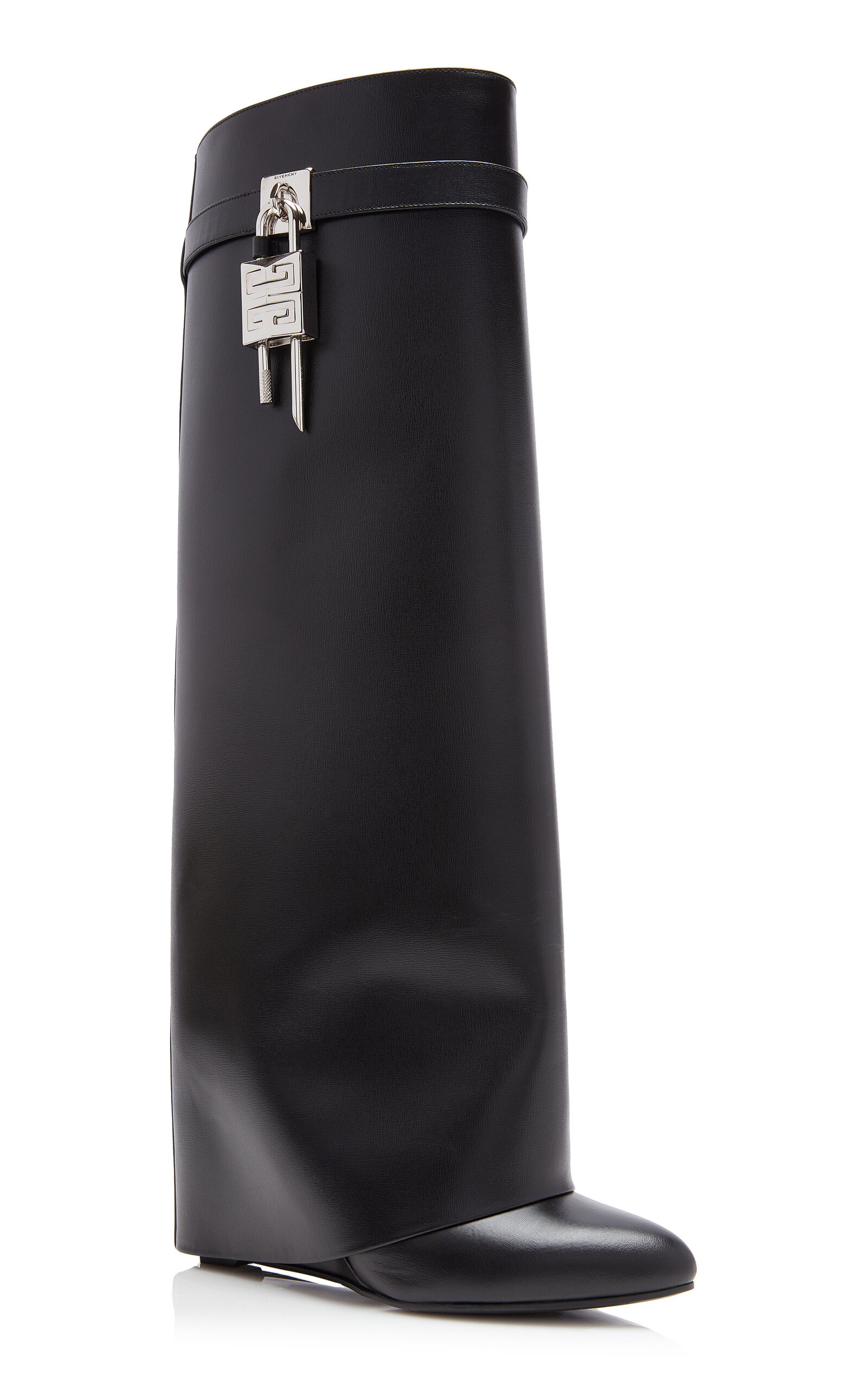Shark Lock Wide-Fit Leather Pant Boots black - 3