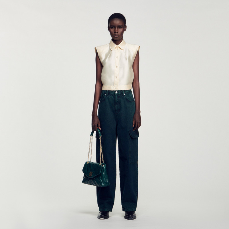 Sandro Mila quilted leather bag outlook