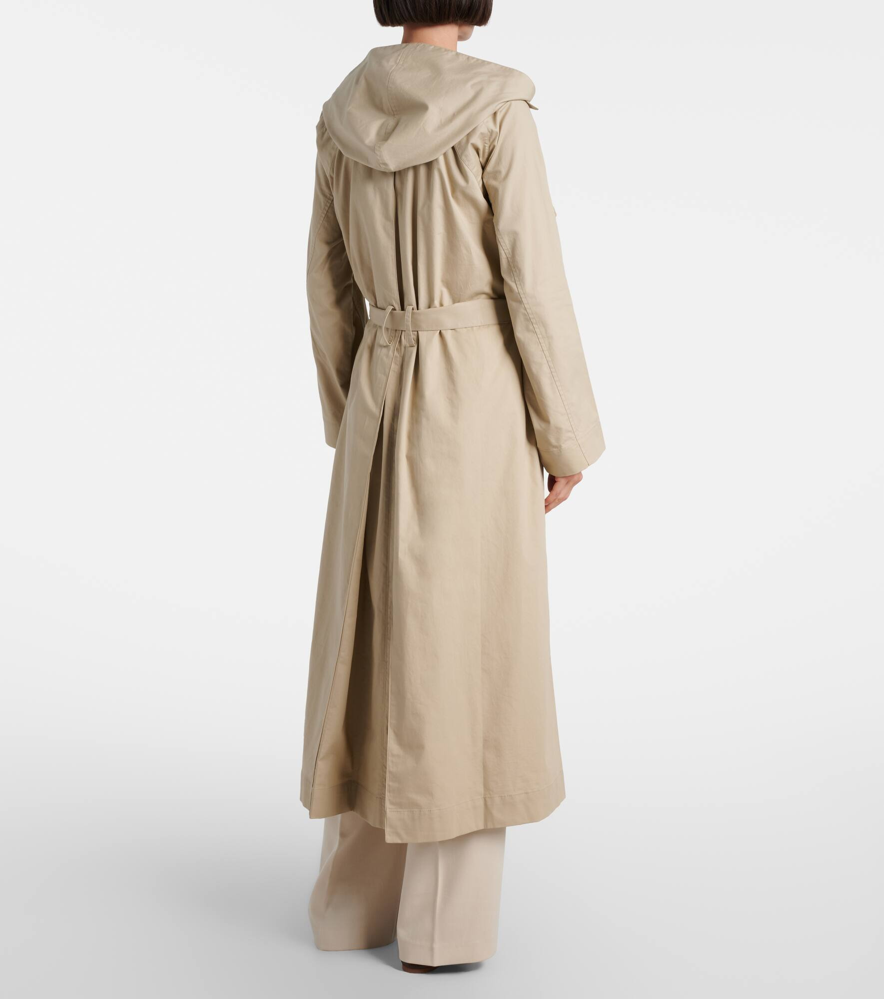 Cotton gabardine trench coat - 3
