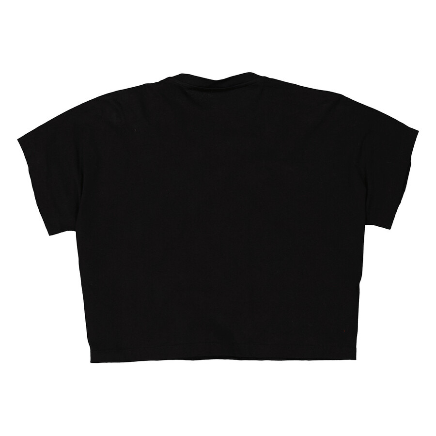 Balmain Ladies Ehv Noir / Crystal Crystal-Embellished Cotton T-Shirt - 6