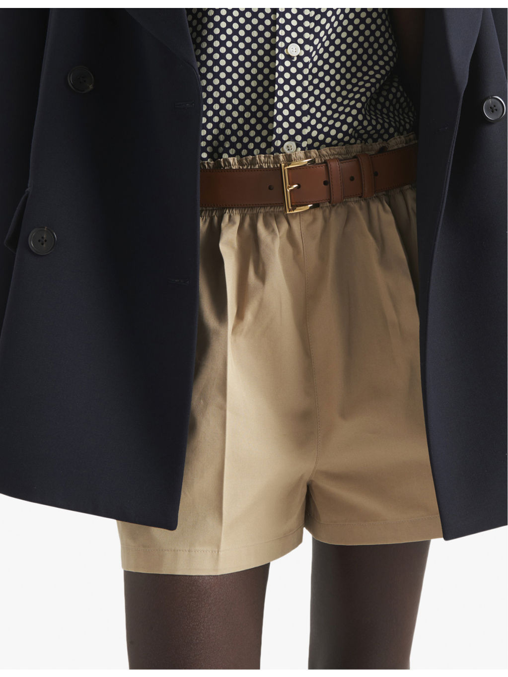 Elasticated-waist cotton-poplin shorts - 3