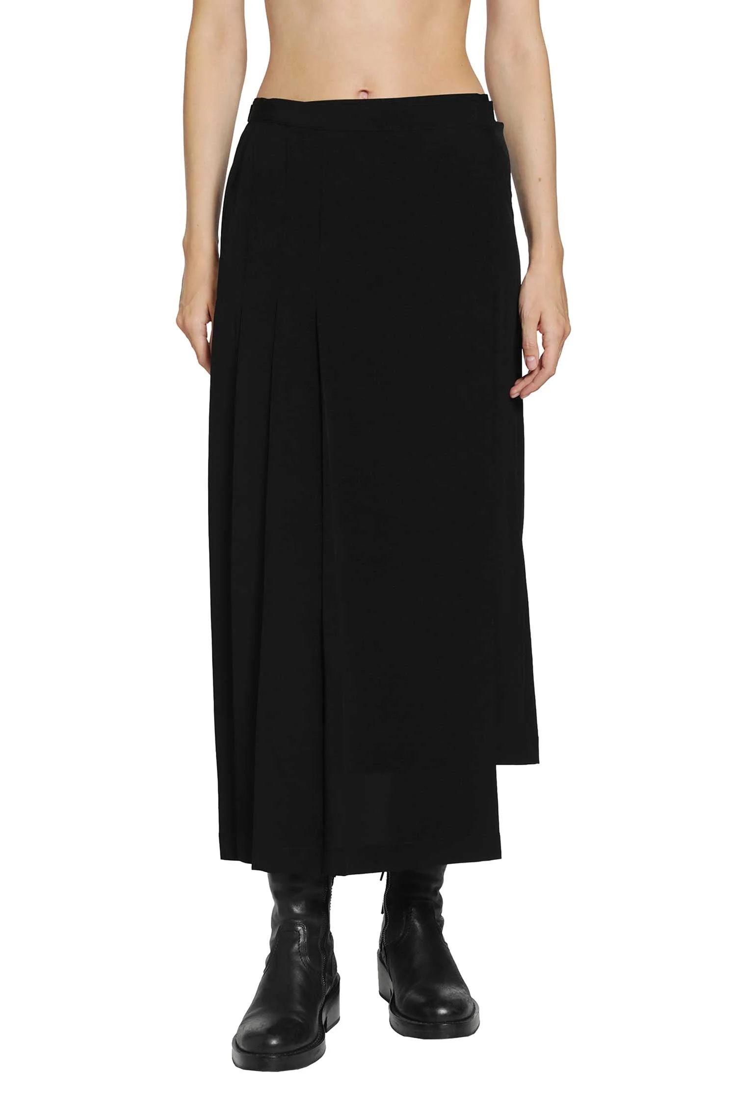 Pleats Wrap Skirt - 1