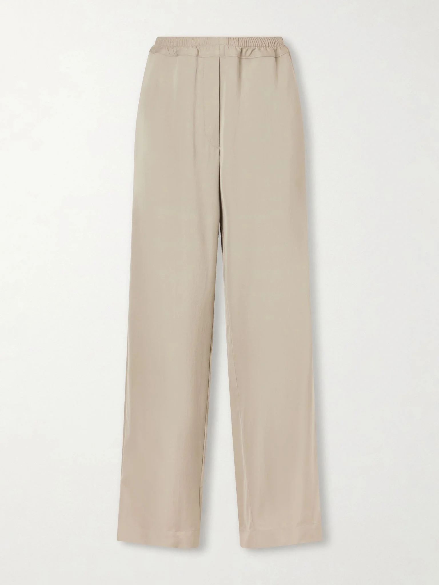 Duvain silk straight-leg pants Cream - 1