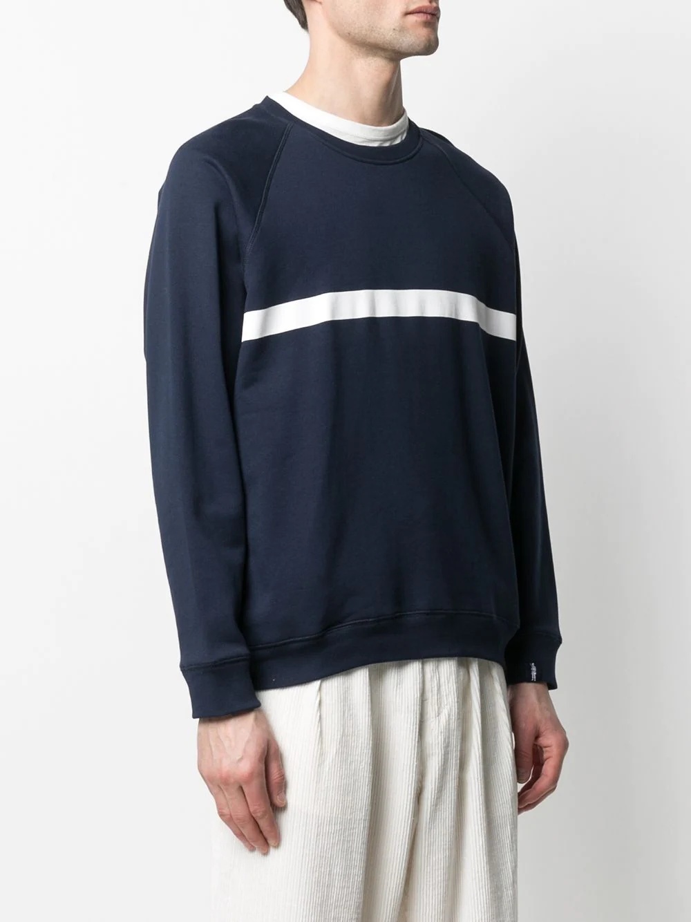 horizontal-stripe crew-neck sweatshirt - 3