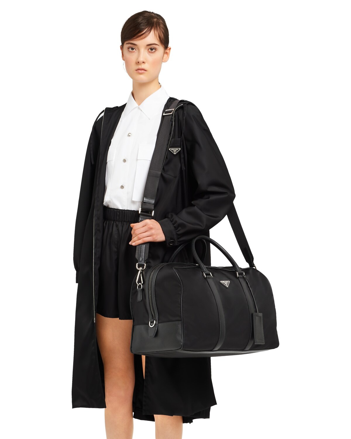 Re-Nylon and Saffiano leather duffle bag - 2