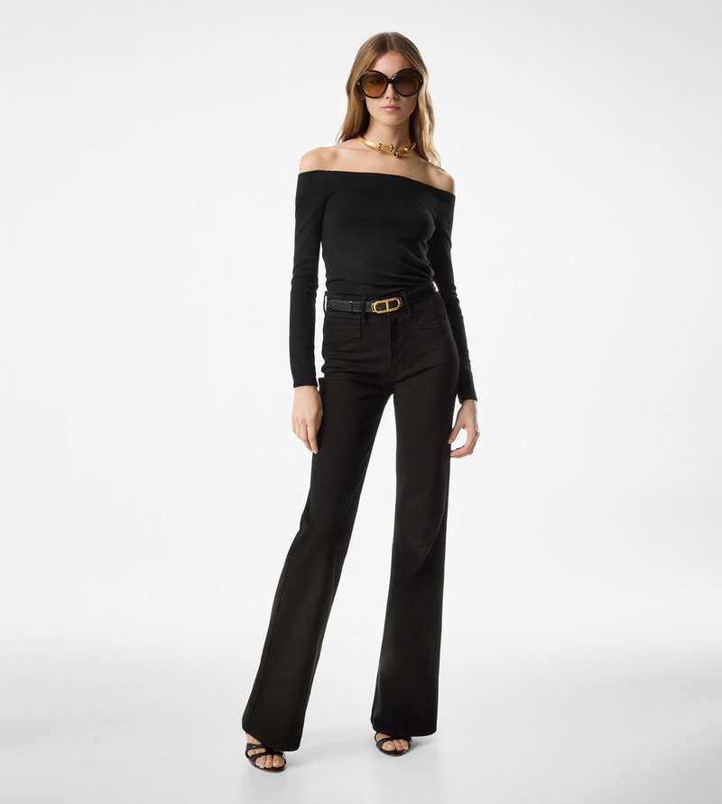TOM FORD LONG SLEEVE OFF THE SHOULDER KNIT TOP outlook