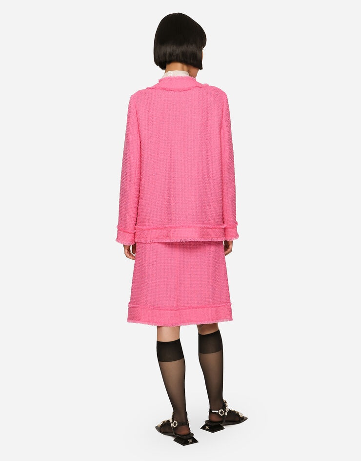 Single-breasted raschel tweed jacket - 3