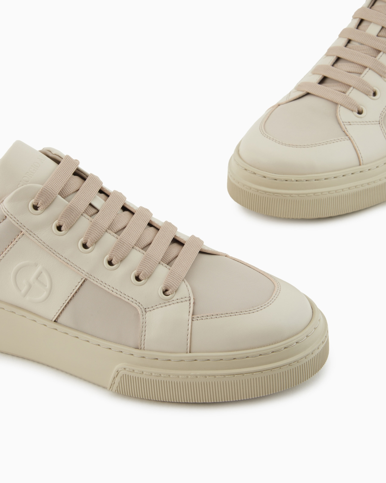 LEATHER AND FABRIC SNEAKERS - 5