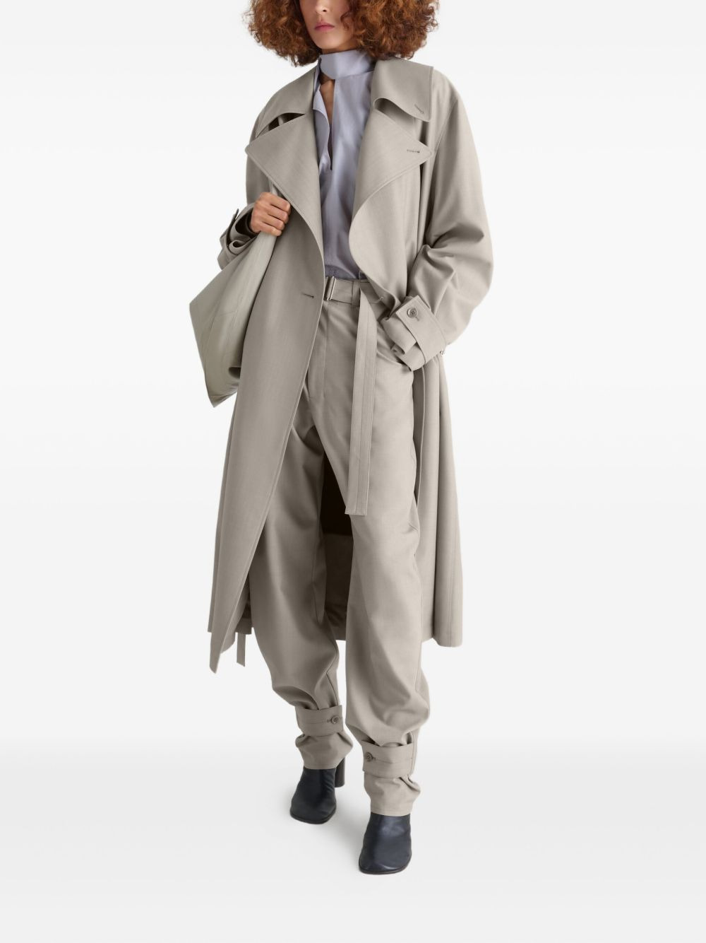 double-breasted belted trench coat - 2