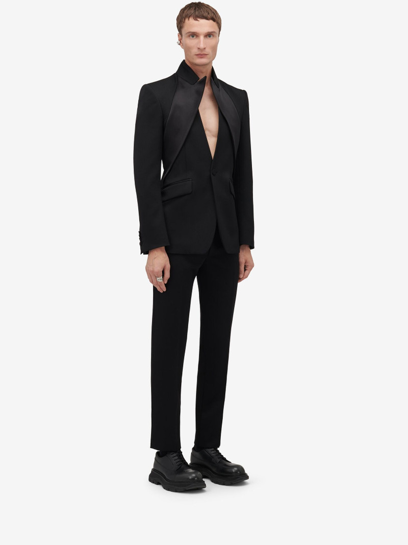 Men's Twisted Lapel Tuxedo Jacket in Black 3