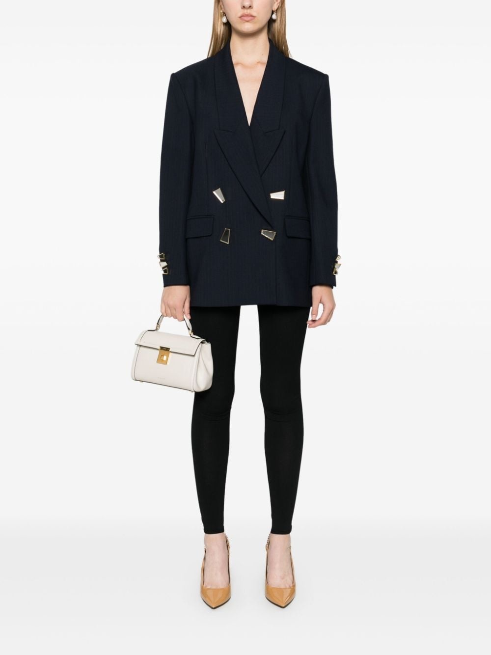 mirror-detail blazer - 2
