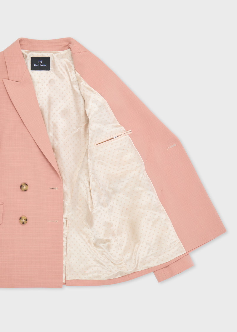 Women's Pink Cotton-Blend Double Breasted Two-Piece Suit 3