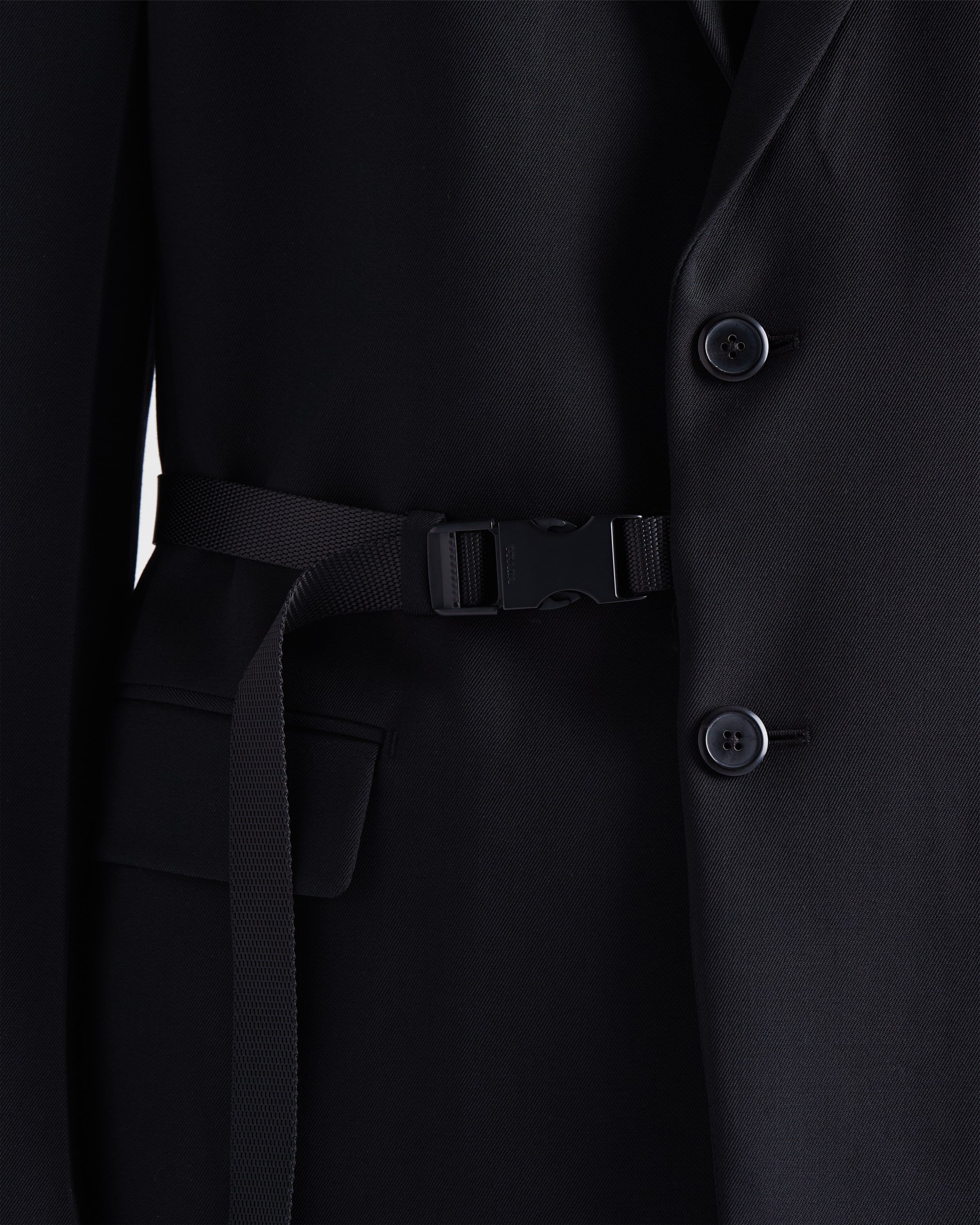 Single-breasted gabardine wool jacket - 4
