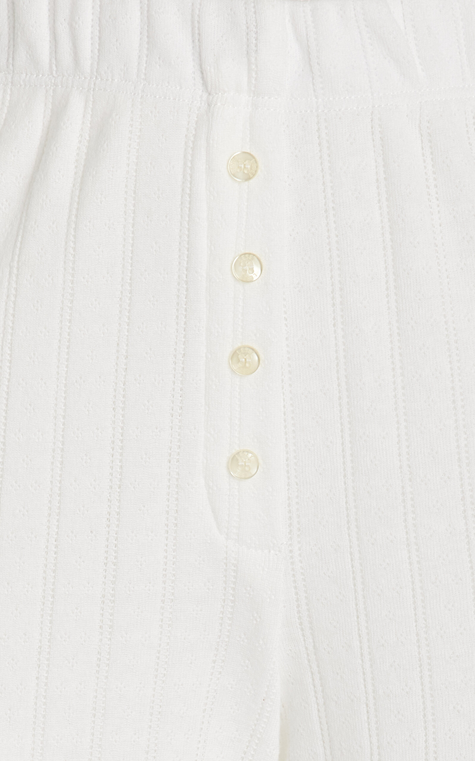 Pointelle-Knit Cotton Boxer Pants white - 5