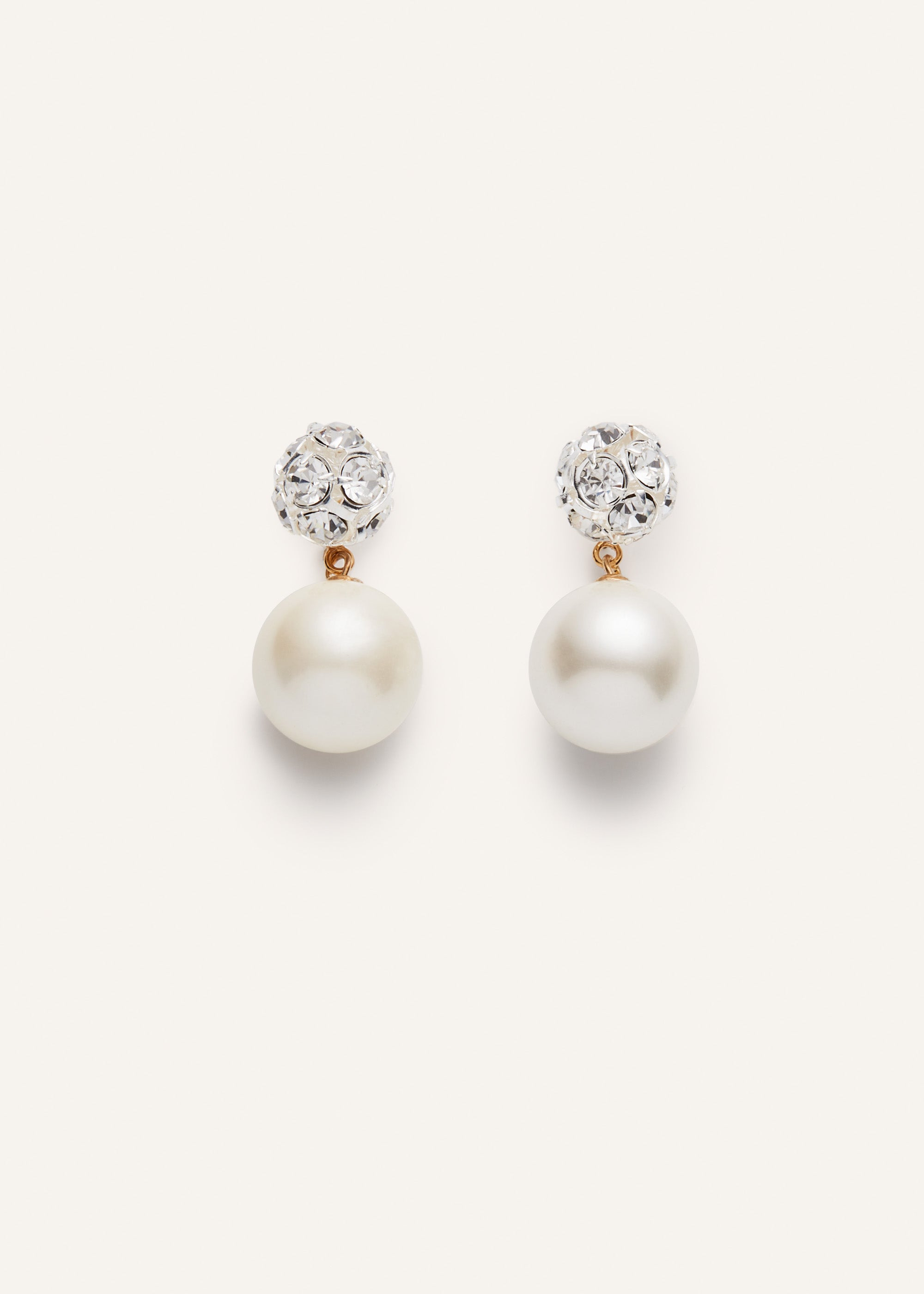 Crystal beads and pearl earrings - 1