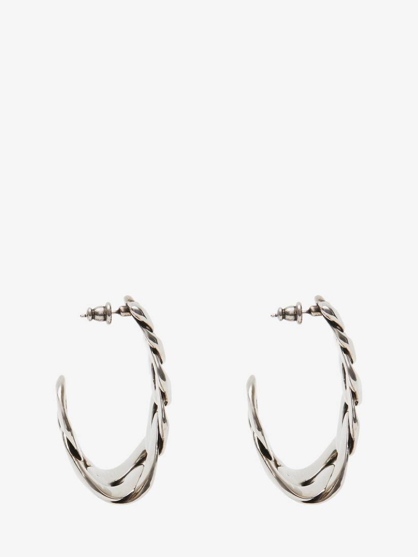 Women's Chain Earrings in Antique Silver - 2