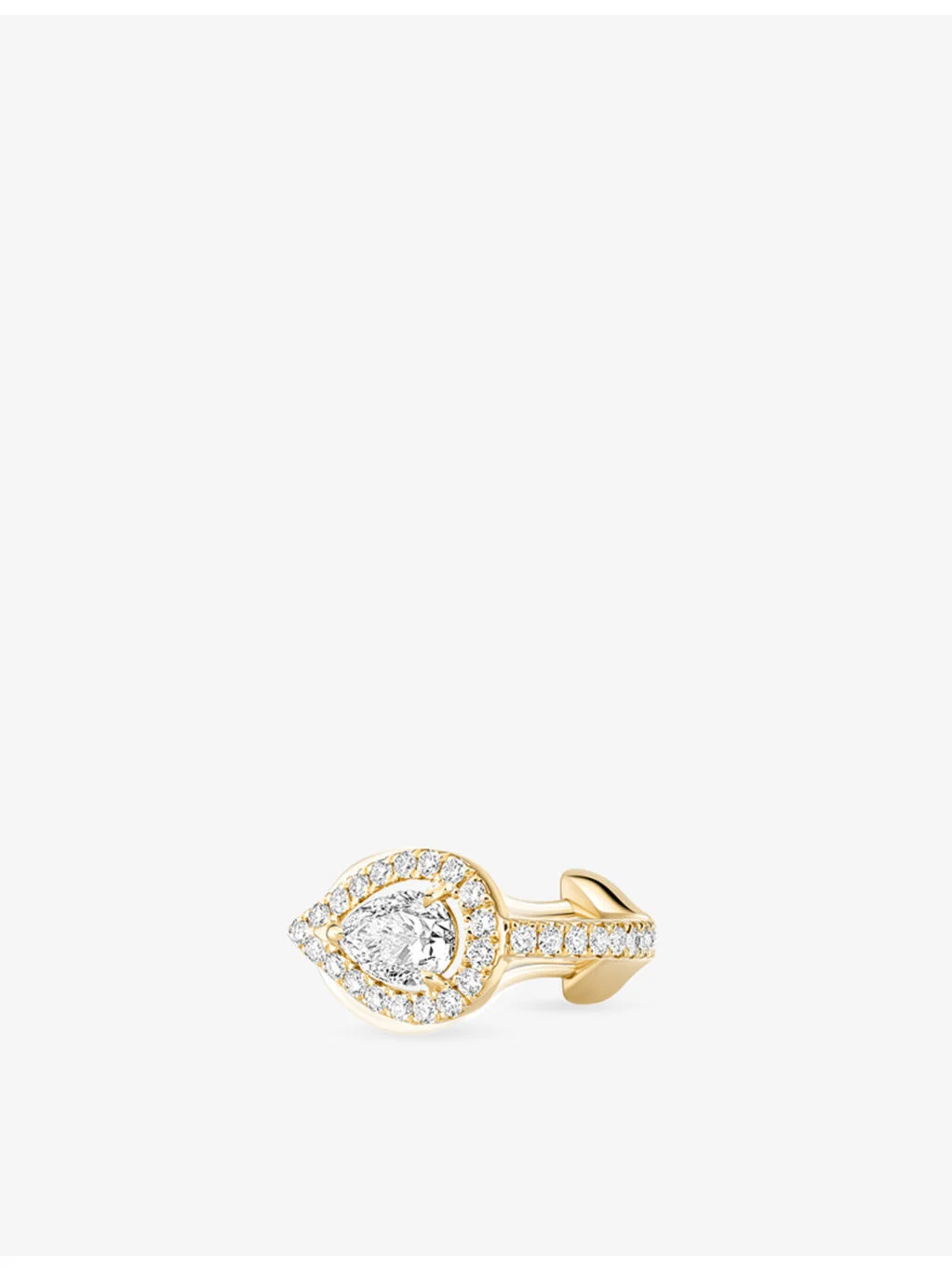 My Twin 18ct white-gold and 0.25ct pear-cut diamond single clip earring - 1