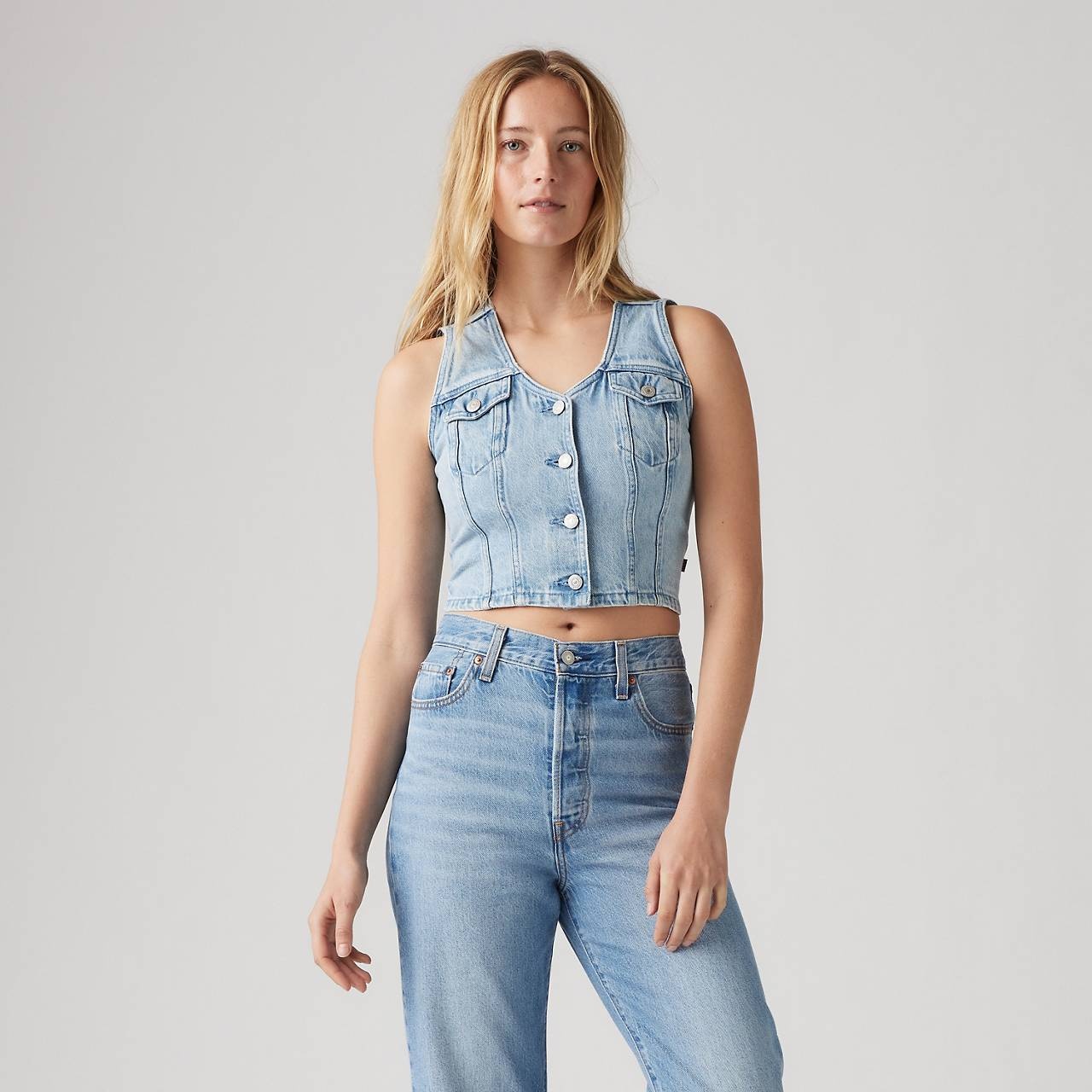 BELLA DENIM CORSET TOP - 2