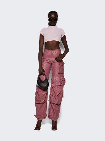 alexanderwang.t Cropped Short Sleeve Top With Embossed Logo Washed Pink outlook