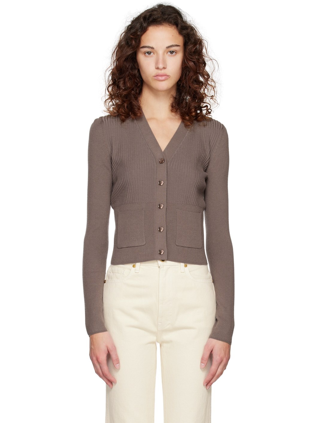 Brown Button Cardigan - 1