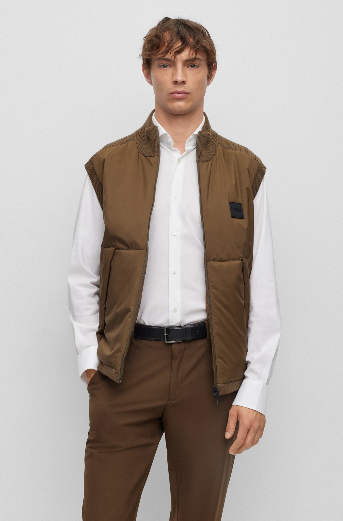 REGULAR-FIT GILET WITH LOGO PATCH - 2